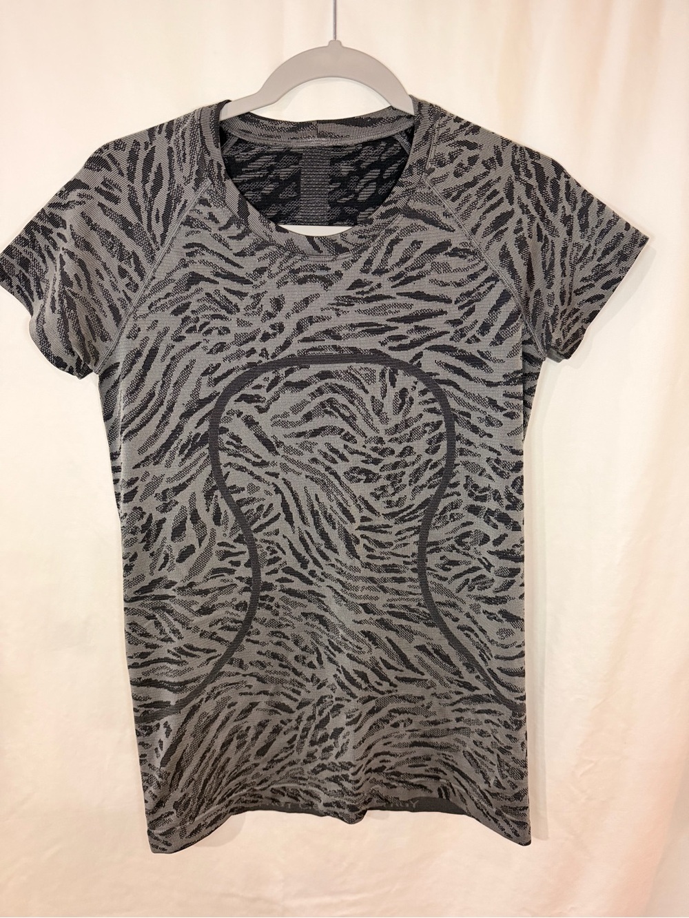 lululemon athletica Gray Zebra-Print Short Sleeve Tee